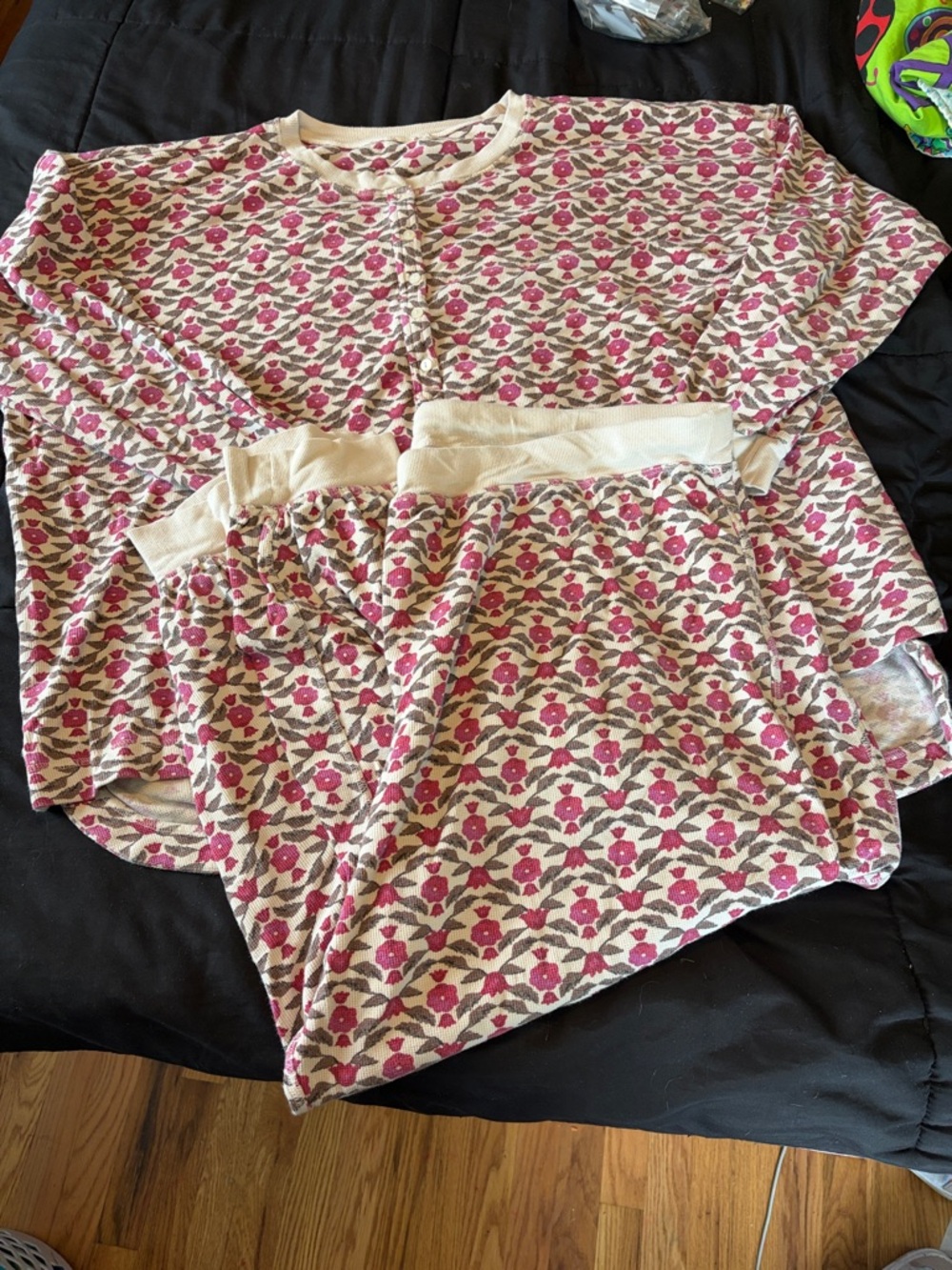 Floral Anthropologie Plus Size 3X Thermal Pajama Set